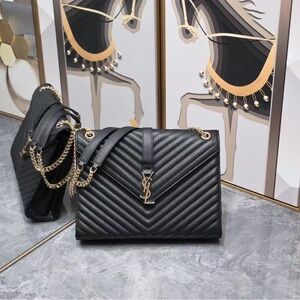😻YSL 🍈COLLEGE LARGE CHAIN BAG IN QUILTED LEATHER
